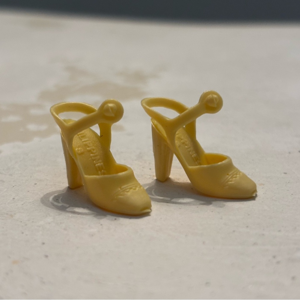 Barbie Yellow 1970's Superstar Era Strappy Shoes-Tagged Philippines-Squishy